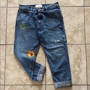 BDG Blue and Green Boyfriend Jeans